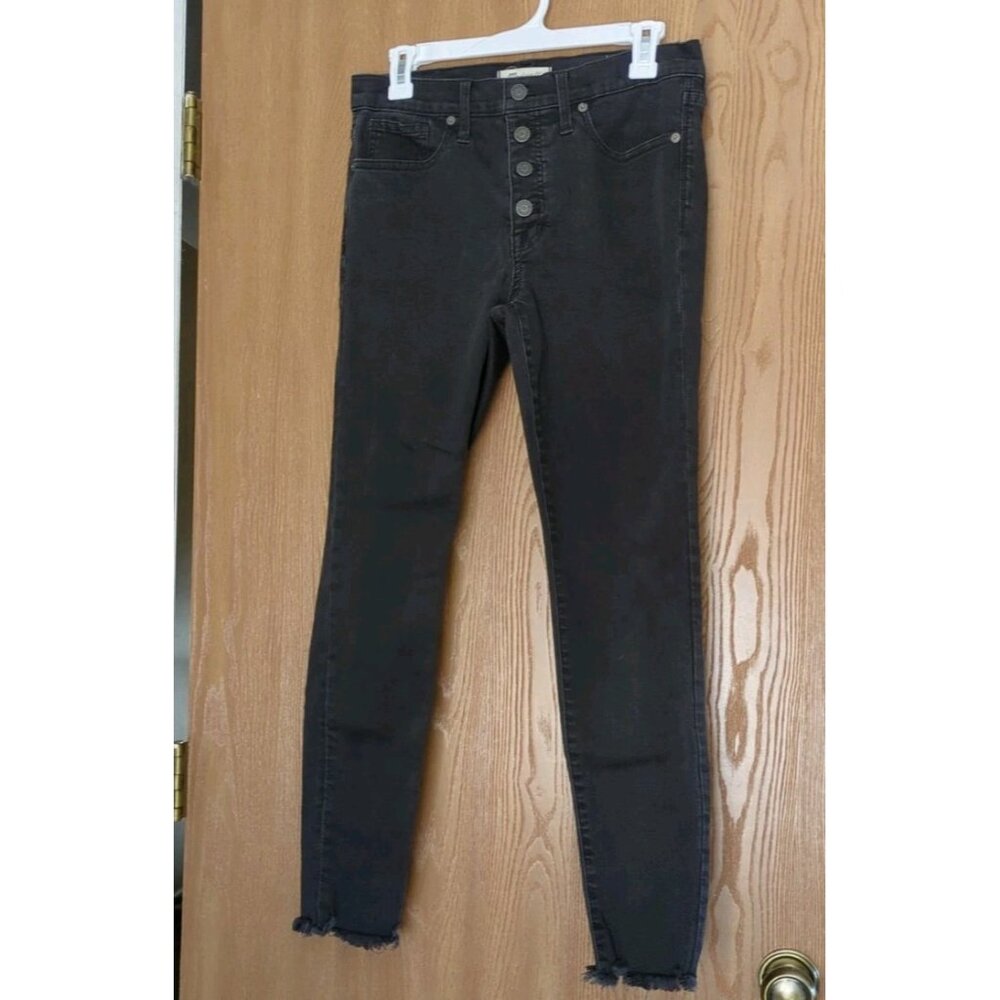 MADEWELL Jeans Mid Rise Skinny Womens Size 29 Black Stretch H3026 Button Fly
